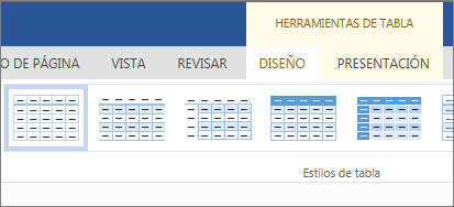 herramientas de tabla