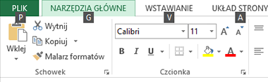 Skróty klawiaturowe w programie Excel dla systemu Windows Pomoc