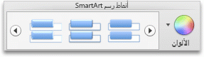 علامة التبويب "SmartArt"، مجموعة "أنماط رسم SmartArt"