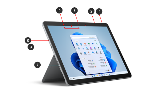 Surface Go 3 مع تعريف ميزات الأجهزة.