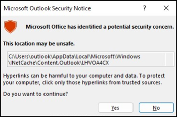 يحظر Outlook ملفات .ics