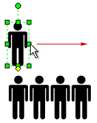يعرض شكل "الأشخاص" لغاية أربعة أشخاص عند تمديده أفقياً