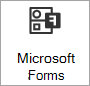 زر "إضافة إلى الصفحة" مع تحديد جزء ويب Microsoft Forms.