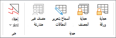 حماية الورقة ضمن مراجعة