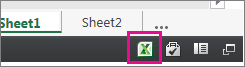 أيقونة Excel في Excel على الويب
