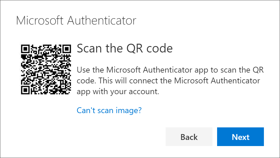 فحص رمز الاستجابة السريعة باستخدام تطبيق Authenticator