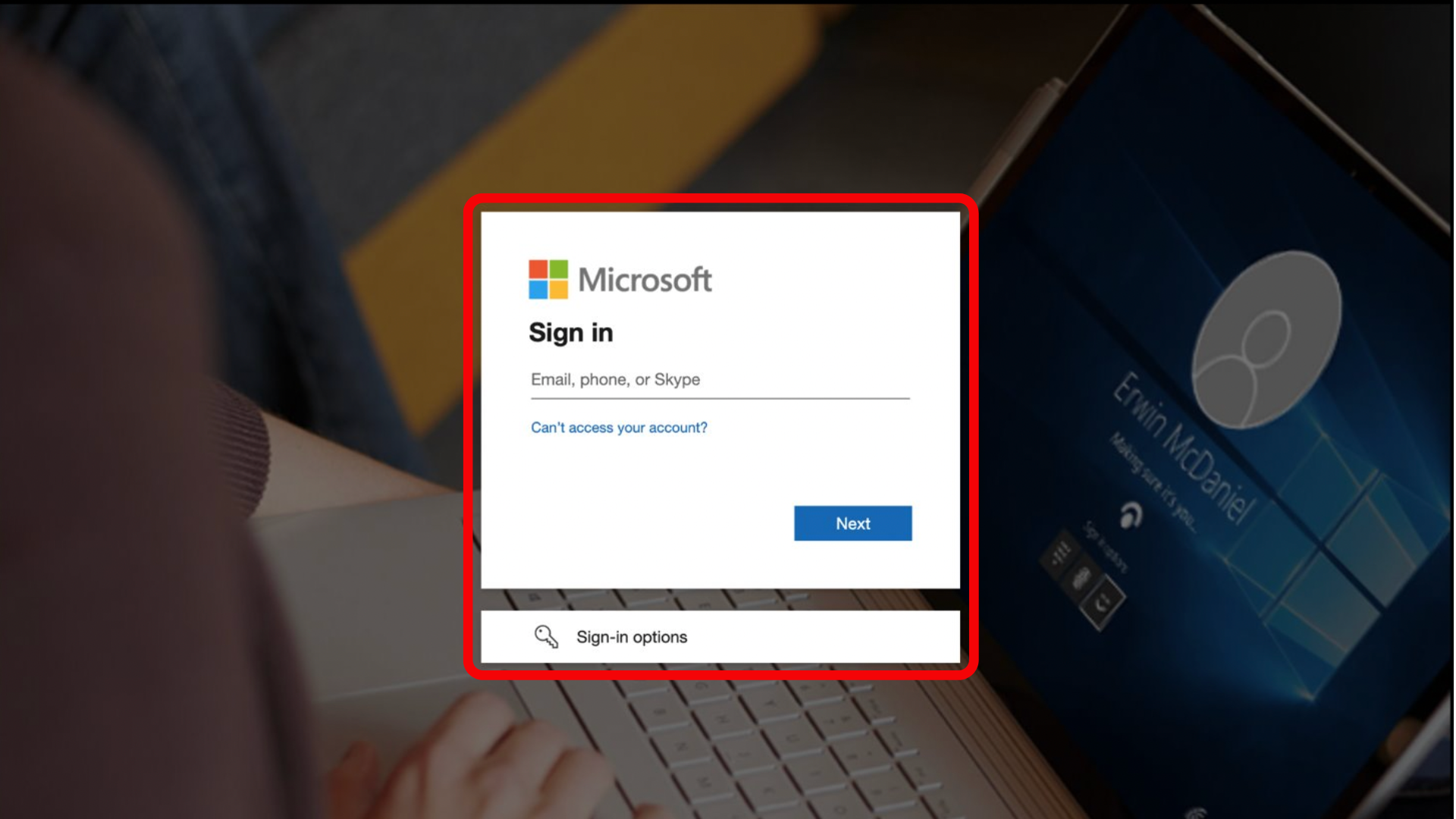 تسجيل الدخول إلى صفحة حساب Microsoft