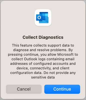 الاتصال بالدعم ضمن لقطة الشاشة الثانية في Outlook
