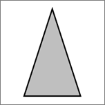 يظهر مثلث ذو جانبين متساويين في الطول.