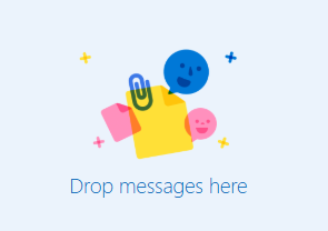 Drop messages here appears when you drag an email to another email.