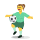 امرأة تلعب رمز مشاعر كرة القدم