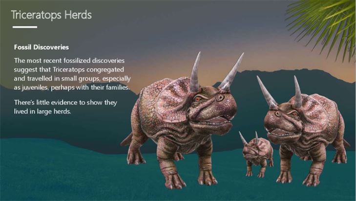 لقطة شاشة لتغطية تقرير حول triceratops