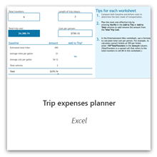 مخطط مصروفات الرحلة ل Excel