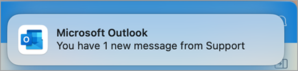 الاتصال بالدعم ضمن لقطة الشاشة الرابعة في Outlook