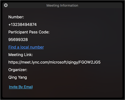 دعوة المستخدمين إلى اجتماع عبر البريد الإلكتروني