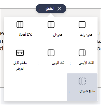 مقطع عمودي مميز في قائمة أنواع المقاطع