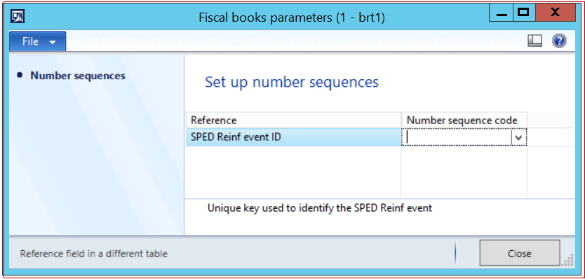 Sped Reinf Number sequence