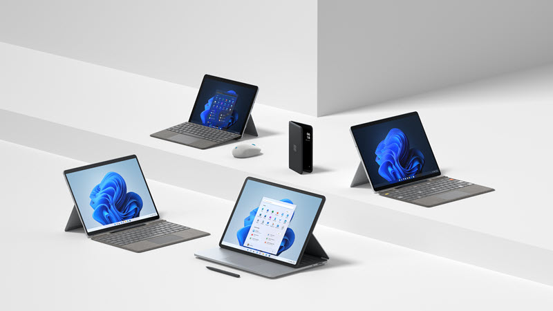 Снимка на устройства от семейството на Surface