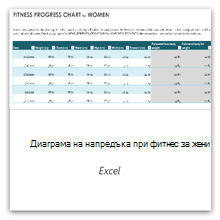 Изберете това, за да получите шаблона за Диаграмата за прогрес при фитнес за жени.