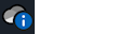 Икона с облак на OneDrive, насложена с информационна буква i