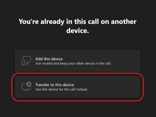 Teams-calls-second device-options1 - desktop