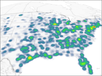 Топлинна карта на средните и източните американски щати, показваща енергийния капацитет
