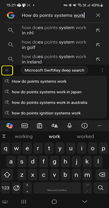 Дълбоко търсене на Microsoft SwiftKey3