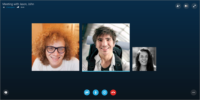 Събрания на Skype - прозореца на събрание
