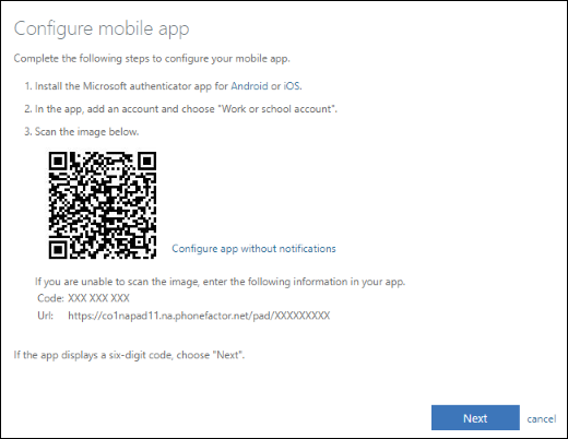 Настройване на вашия служебен или учебен акаунт в приложението Microsoft Authenticator