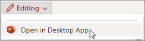 Editing open in desktop app button