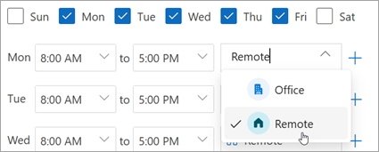 Screenshot showing Remote selected in the work location dropdown