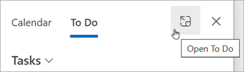 Отваряне на To Do с бутона Отвори за изпълнение в горната част на списъка със задачи.