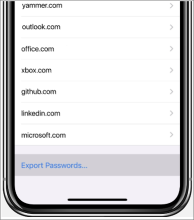 Местоположение на пароли за експортиране на Android Chrome