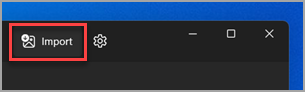 Местоположението на бутона "Импортиране" в приложението "Снимки" на Windows 11.