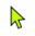 Икона със зелена стрелка за промяна на цвета на показалеца на мишката на цвят по избор.