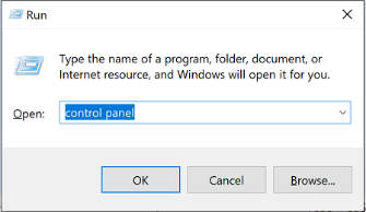 Изображение на диалоговия прозорец "изпълнение" на Windows