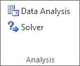 Бутон "Анализ на данни" в групата "Анализ на данни"
