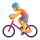 Емоджи за каране на велосипед от човек на Teams