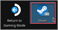 Намиране на иконата на клиент на Steam desktop.