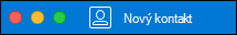 Tlačítko Nový kontakt v Outlook pro Mac