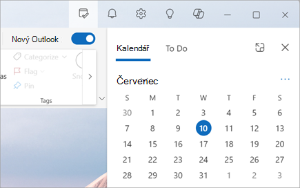 Když vyberete Můj den (vedle oznámení), můžete zvolit zobrazení karet Kalendář nebo To Do.