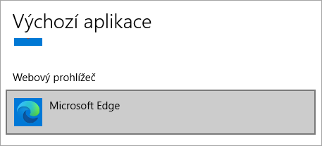 Výchozí prohlížeč Microsoft Edge