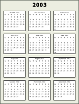 Year calendar