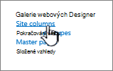 Možnost Sloupec webu na stránce nastavení webu
