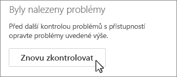 Tlačítko Znovu zkontrolovat v Outlooku