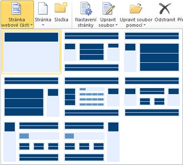 Přidání stránek v aplikaci SharePoint Designer 2010