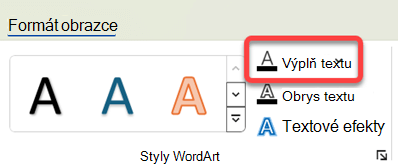 To change the color of WordArt, select it, and on the Shape Format tab, select Text Fill.