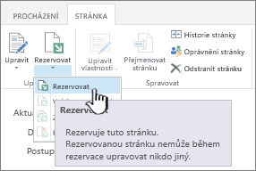 Rezervace stránky wikiwebu