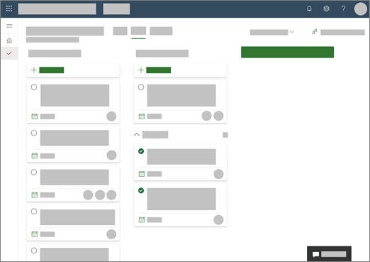 Generický snímek obrazovky s Panelem úkolů v Projectu pro web