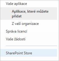 Zvolte SharePoint Store.